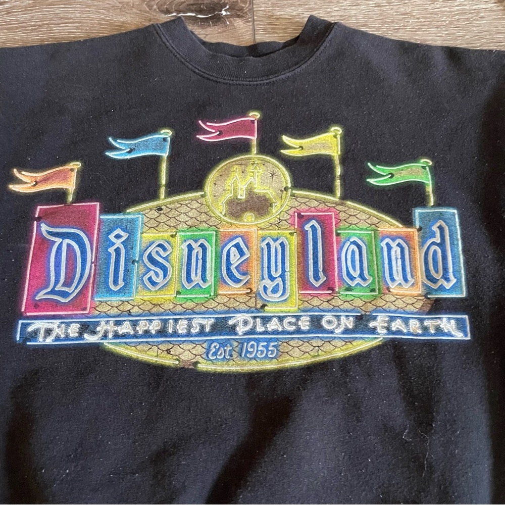 Disneyland Resort Glow in the Dark Crewneck Sweatshirt Size Small Black - Picture 3 of 6